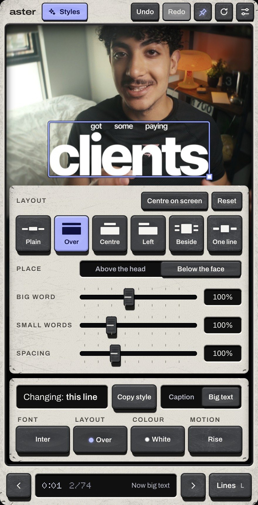Big text and its layouts
